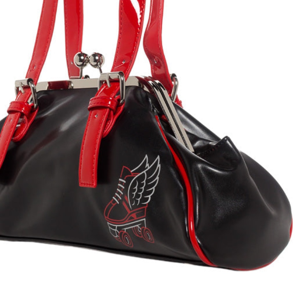 Sourpuss Retro Design Roller Derby Winged Flying Skate Handbag bag New - Picture 5 of 14